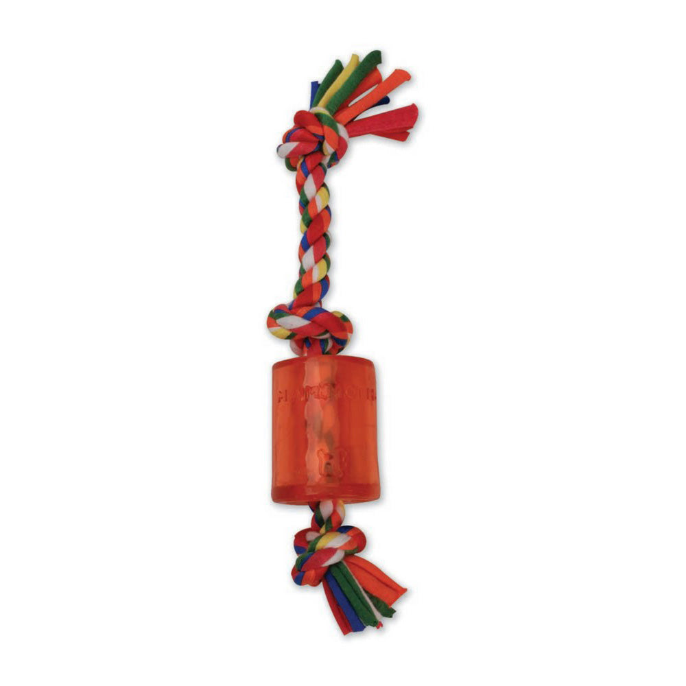 Mammoth Pet Products, Mammoth Pet Products Cloth Rope Dog Toy 3 Knot Tug with TPR Squeaker, 1 Each / 10 Inches/ Small, Assorted