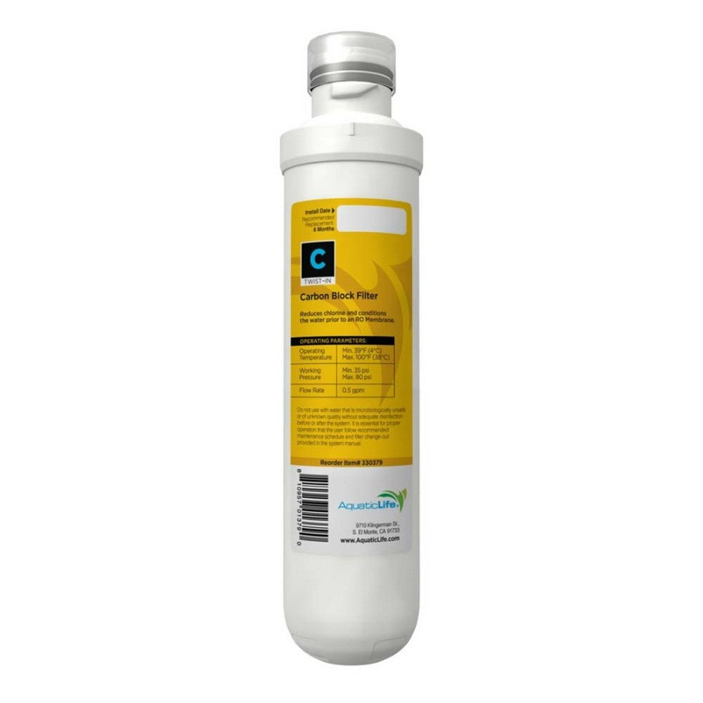 Aquatic Life Twist-In Carbon Block Filter Cartridge 1 Each by Aquatic Life