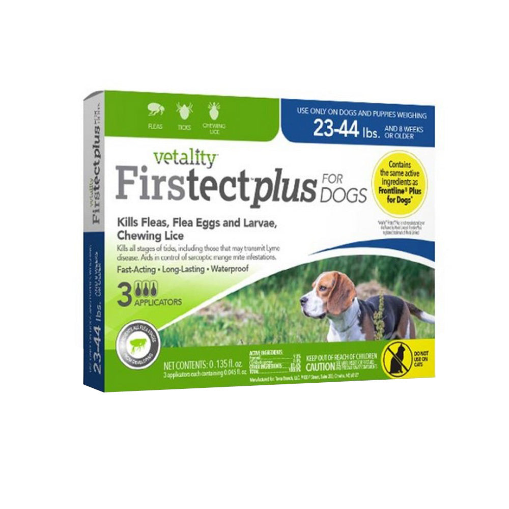 Vetality Firstect Plus Flea & Tick for Dogs 23-44 Lbs, 3 Count by Vetality