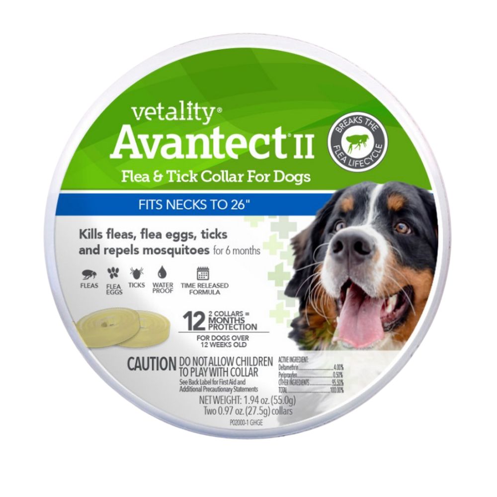 Vetality Avantect II Flea & Tick Collar for Dogs 26 Inches, 2 Count by Vetality