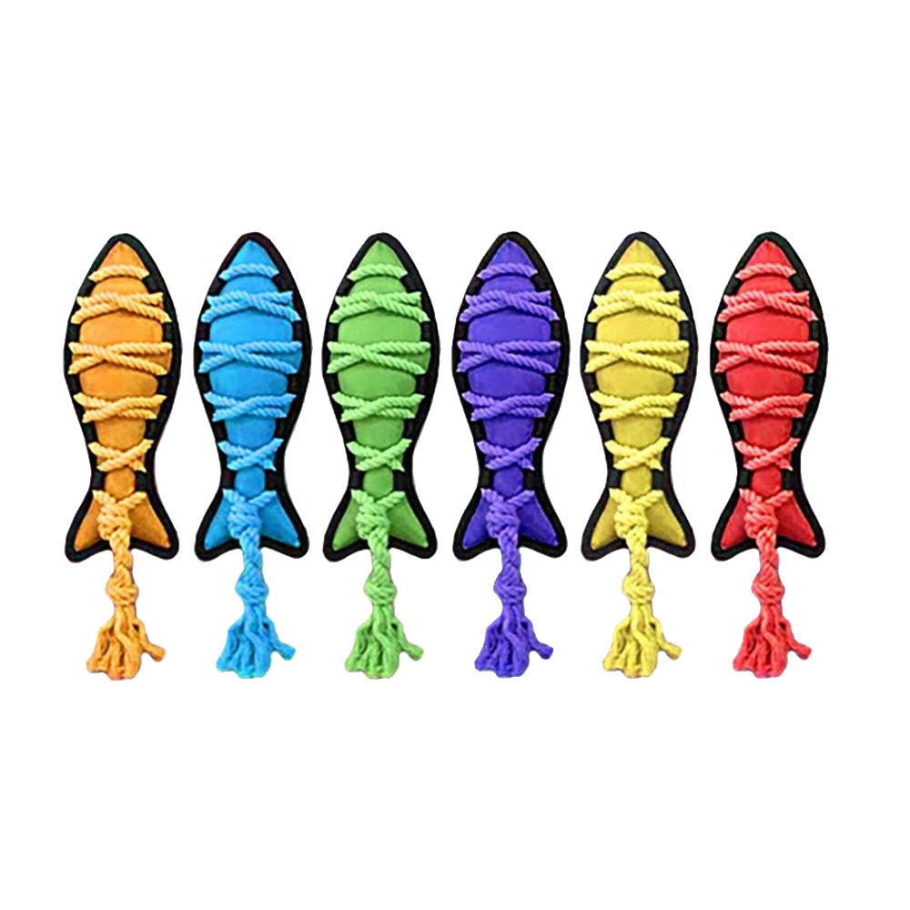Multipet Cross Ropes Dog Toy Fish 1 Each / 11.5 Inches, Assorted by Multipet