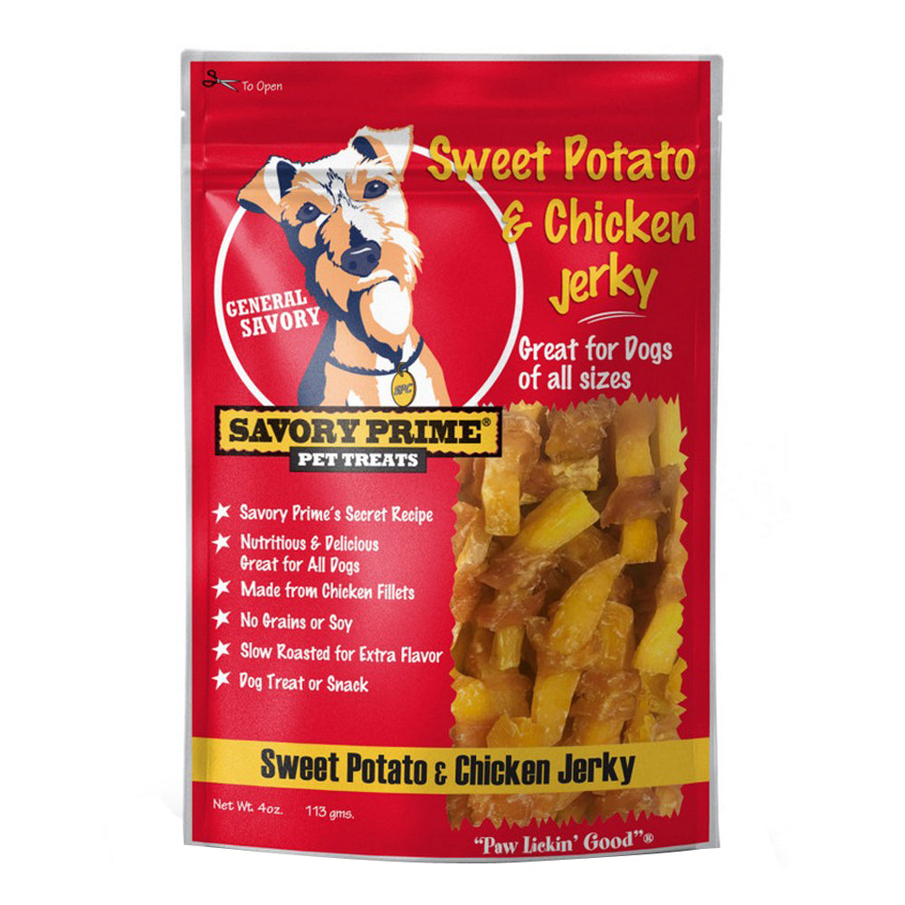 Savory Prime, Savory Prime Jerky Treats, Sweet Potato & Chicken,  4 Ounces