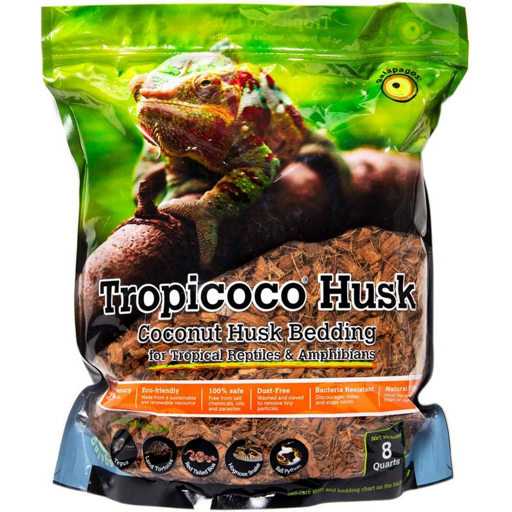 Galapagos, Galapagos Tropicoco Natural Coconut Husk Bedding Substrate, 1 Each / 8 Quarts, Brown