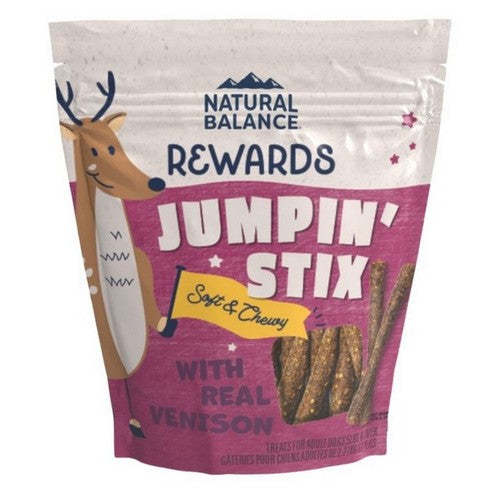 Natural Balance Pet Foods, Natural Balance Pet Foods Rewards Jumpin' Stix Soft & Meaty Dog Treats, Venison,  10 Ounces