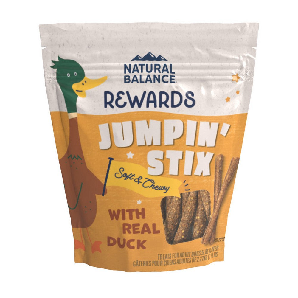 Natural Balance Pet Foods, Natural Balance Pet Foods Rewards Jumpin' Stix Soft & Meaty Dog Treats, Duck,  10 Ounces