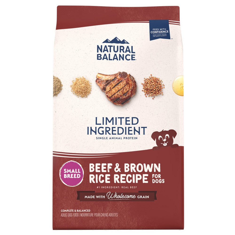 Natural Balance Pet Foods, Natural Balance Pet Foods Limited Ingredient Small Breed Dry Dog Food, Beef & Brown Rice,  4 Lbs