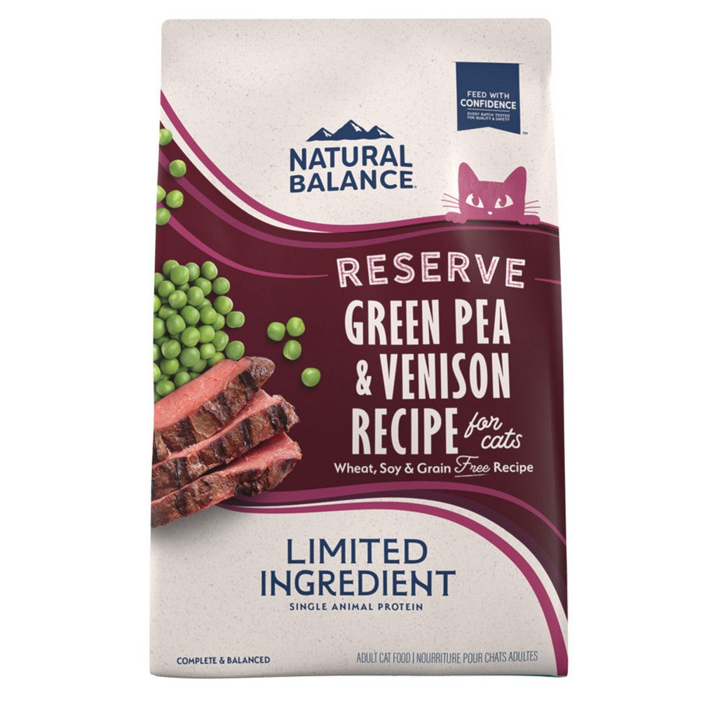 Natural Balance Pet Foods, Natural Balance Pet Foods Limited Ingredient Reserve Grain Free Dry Cat Food, Green Pea & Venison,  4 Lbs
