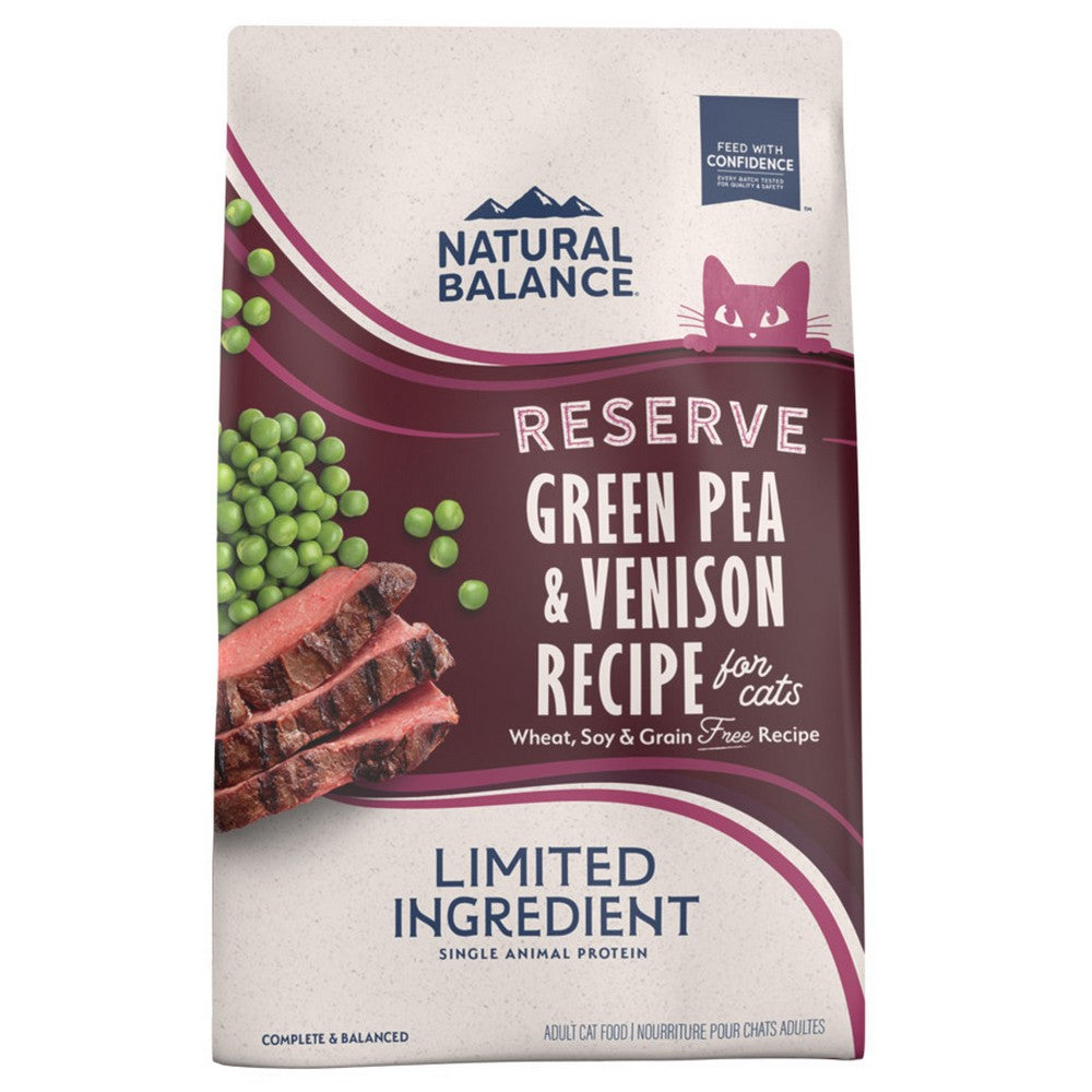 Natural Balance Pet Foods, Natural Balance Pet Foods Limited Ingredient Reserve Grain Free Dry Cat Food, Green Pea & Venison,  8 Lbs