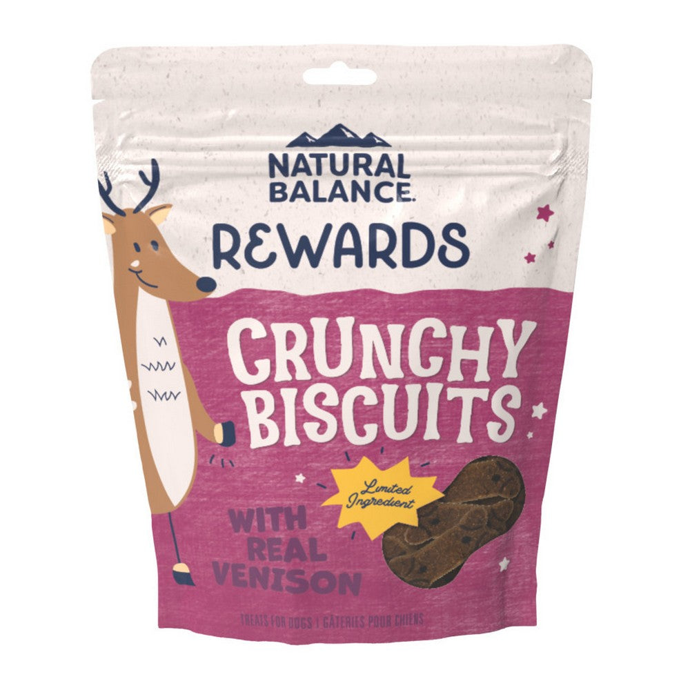 Natural Balance Pet Foods, Natural Balance Pet Foods Rewards Crunchy Biscuits Dog Treats, Venison,  14 Ounces