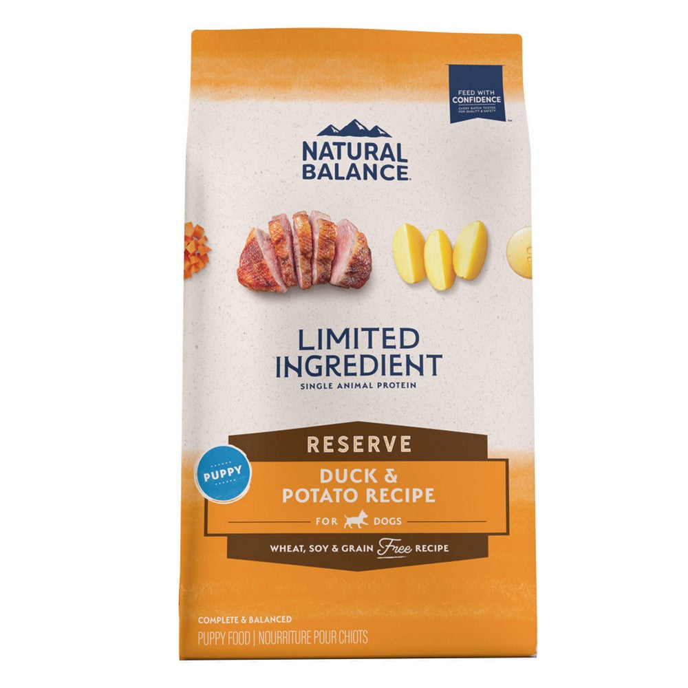 Natural Balance Pet Foods, Natural Balance Pet Foods Limited Ingredient Reserve Grain Free Puppy Dry Dog Food, Duck & Potato,  4 Lbs