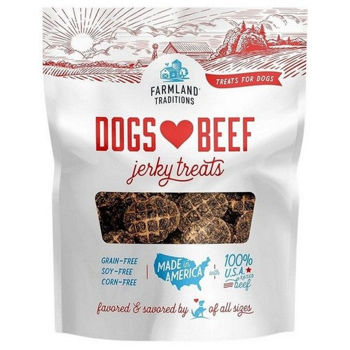 Farmland Traditions, Farmland Traditions Dogs Love Beef Jerky Dog Treats, 40 Ounces