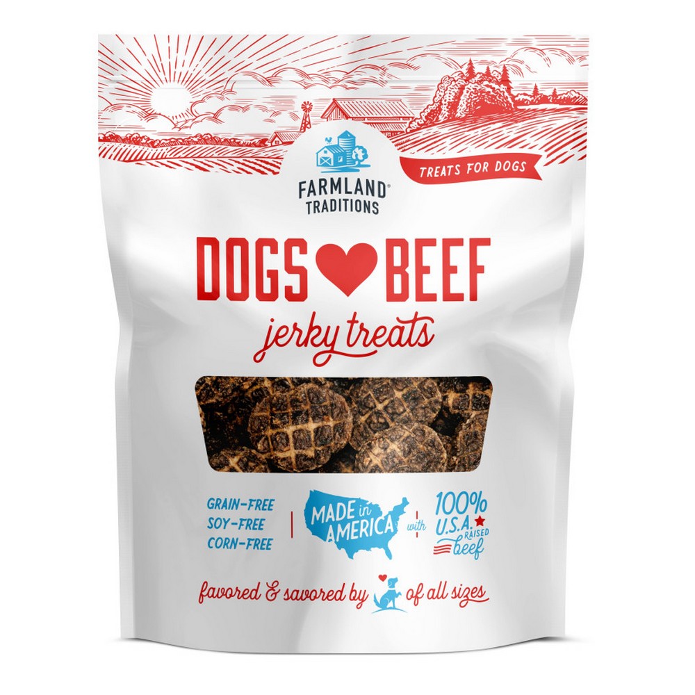 Farmland Traditions, Farmland Traditions Dogs Love Beef Jerky Dog Treats, 5 Ounces