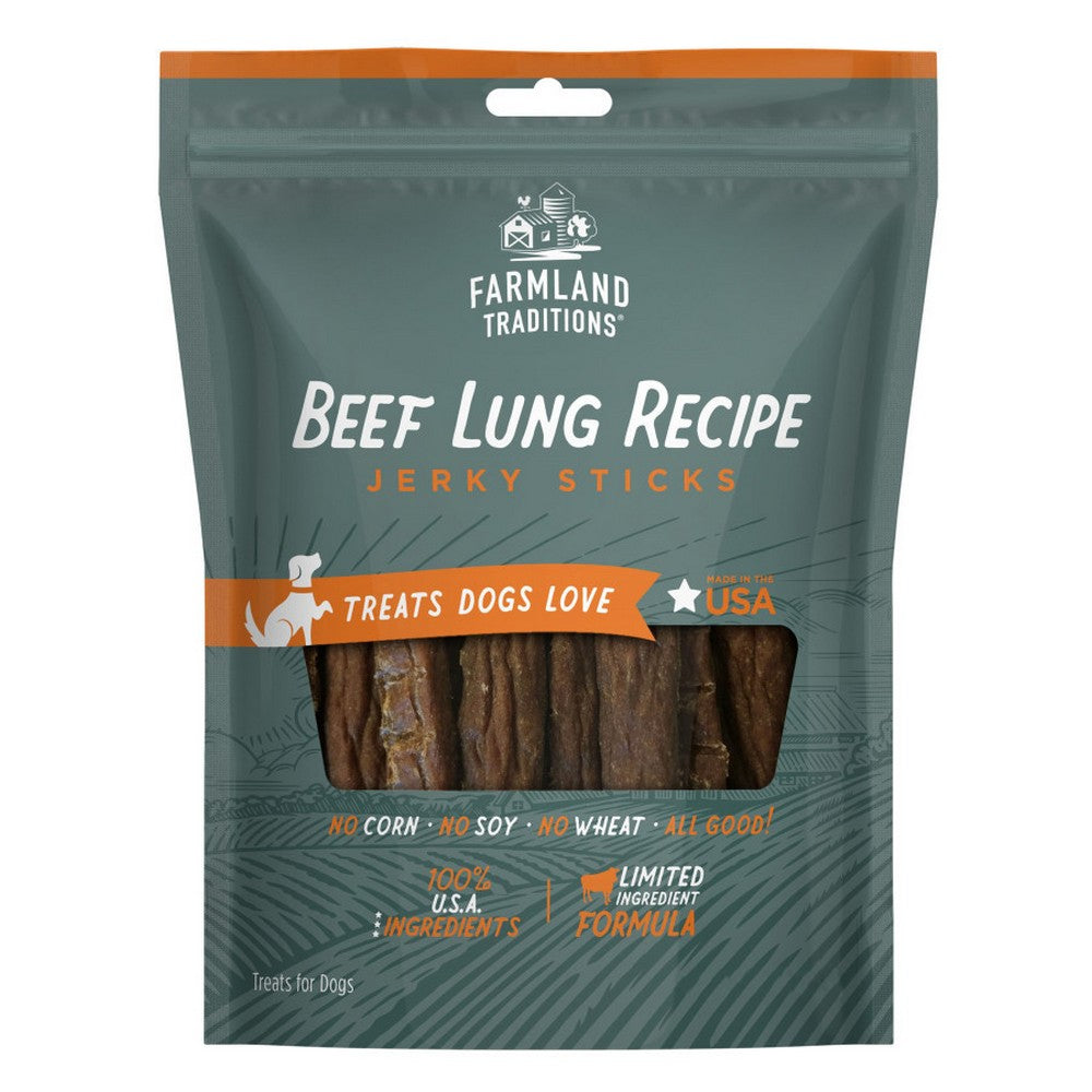 Farmland Traditions, Farmland Traditions Simple Snacks Beef Lung Jerky Sticks Dog Treats, 8.2 Oz