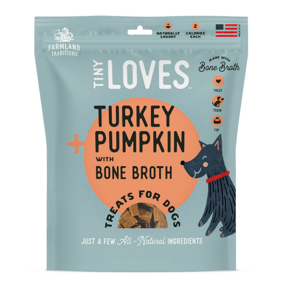 Farmland Traditions, Farmland Traditions Tiny Loves Turkey & Pumpkin w/Bone Broth Dog Treats, 16 Ounces