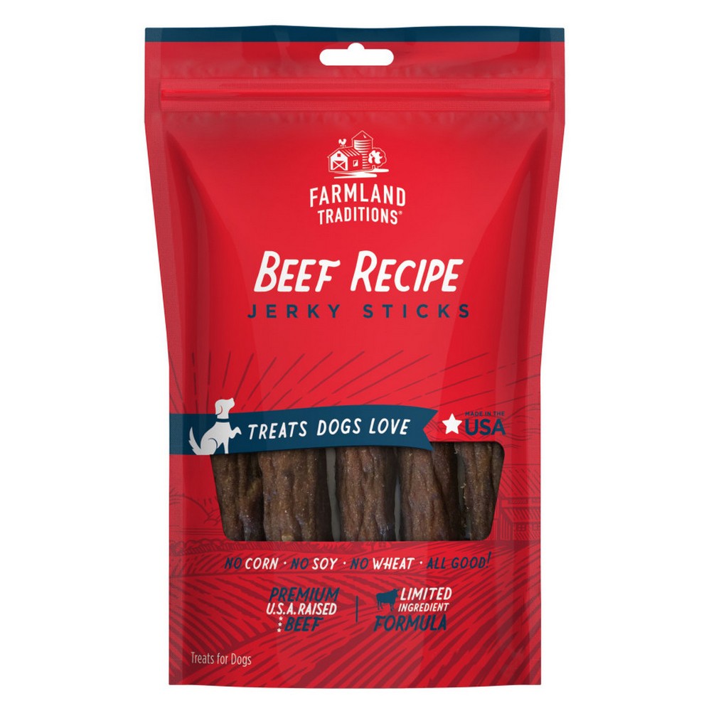 Farmland Traditions, Farmland Traditions Simple Snacks Beef Jerky Sticks Dog Treats, 14 Ounces