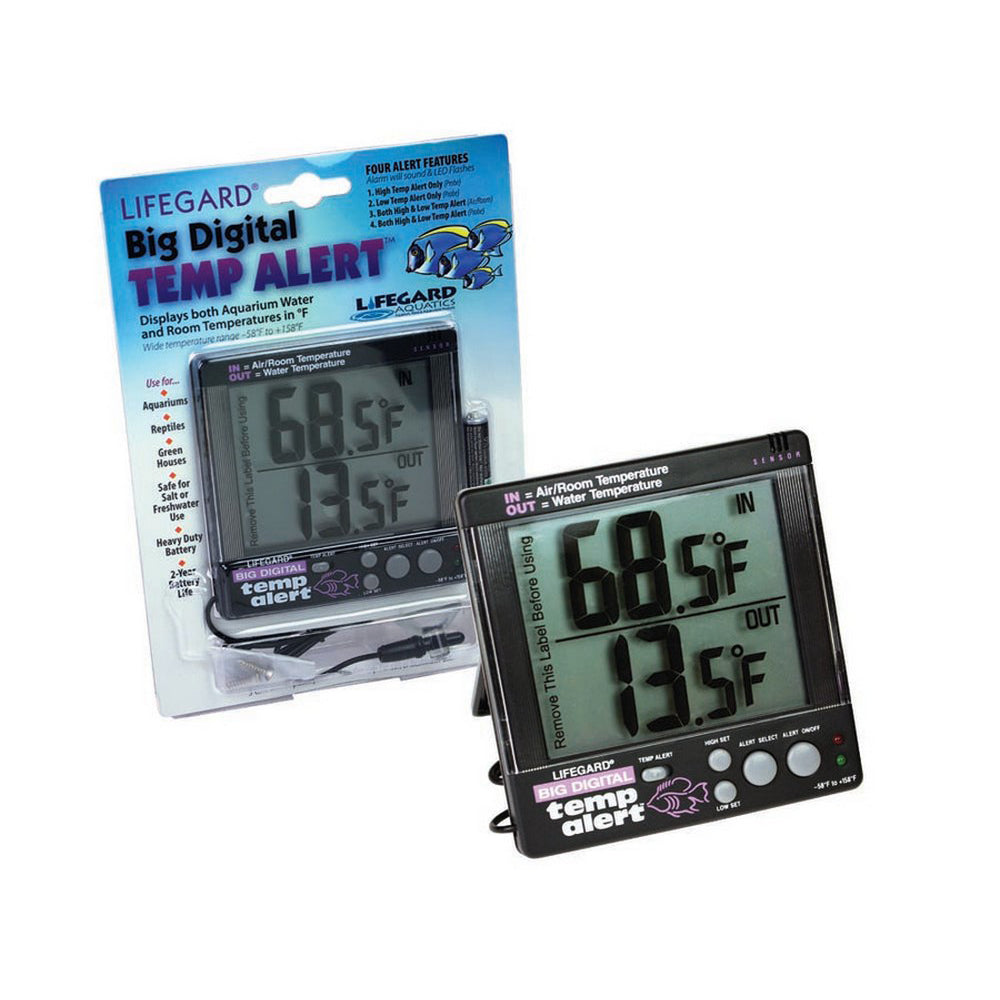 Lifegard Aquatics Big Digital Temp Alert Aquarium Thermometer 1 Each / Black by Lifegard Aquatics