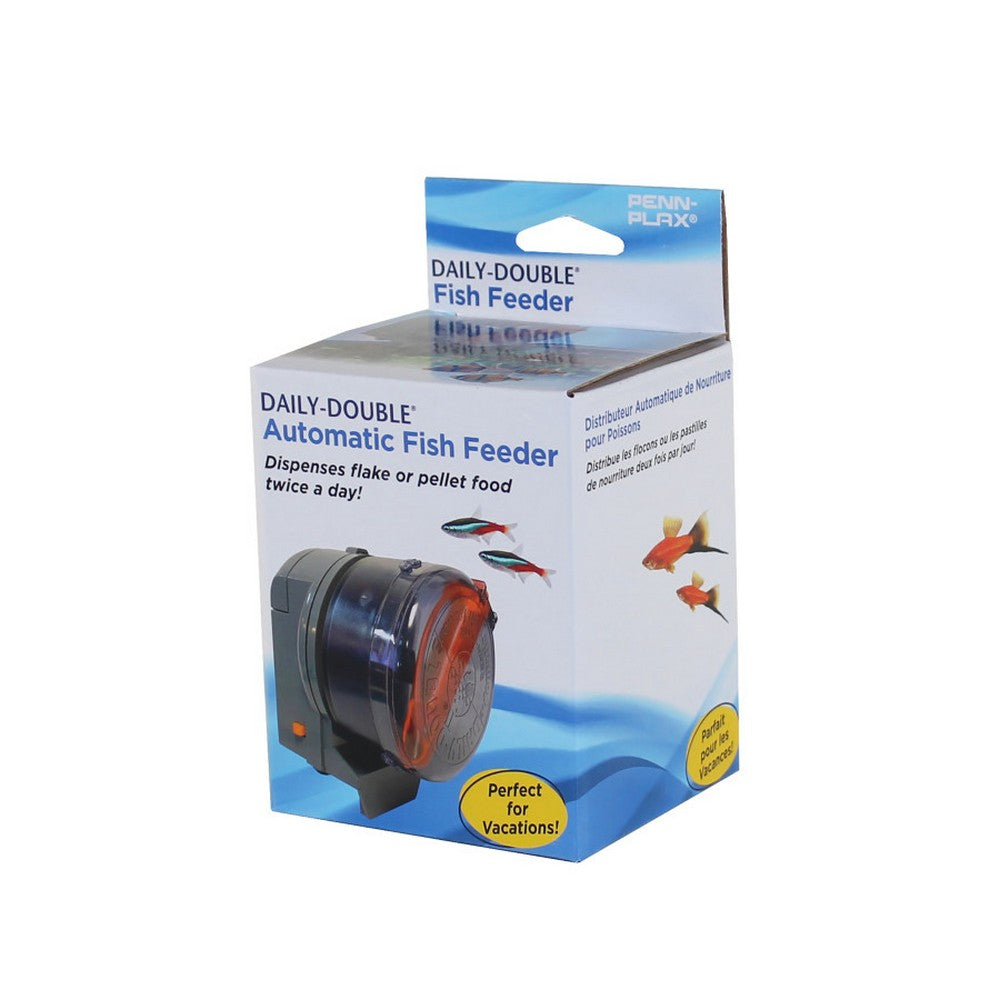 Penn-Plax Daily Double Battery-Operated Automatic Fish Feeder II 1 Each by Penn Plax
