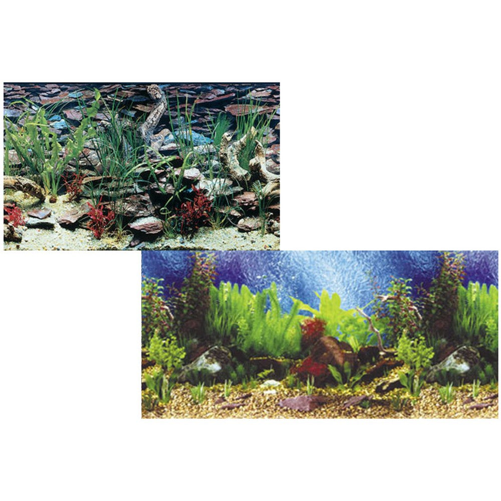 Penn-Plax Double Back Shalescape & Tropical Blue Background 1 Roll, 24 Inches X 50 Feet by Penn Plax