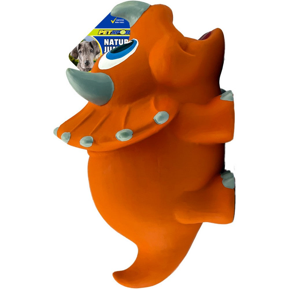Petsport USA, Petsport USA NaturFlex Dinosaur Latex Dog Toy, Triceratops,  12 Inches, Jumbo