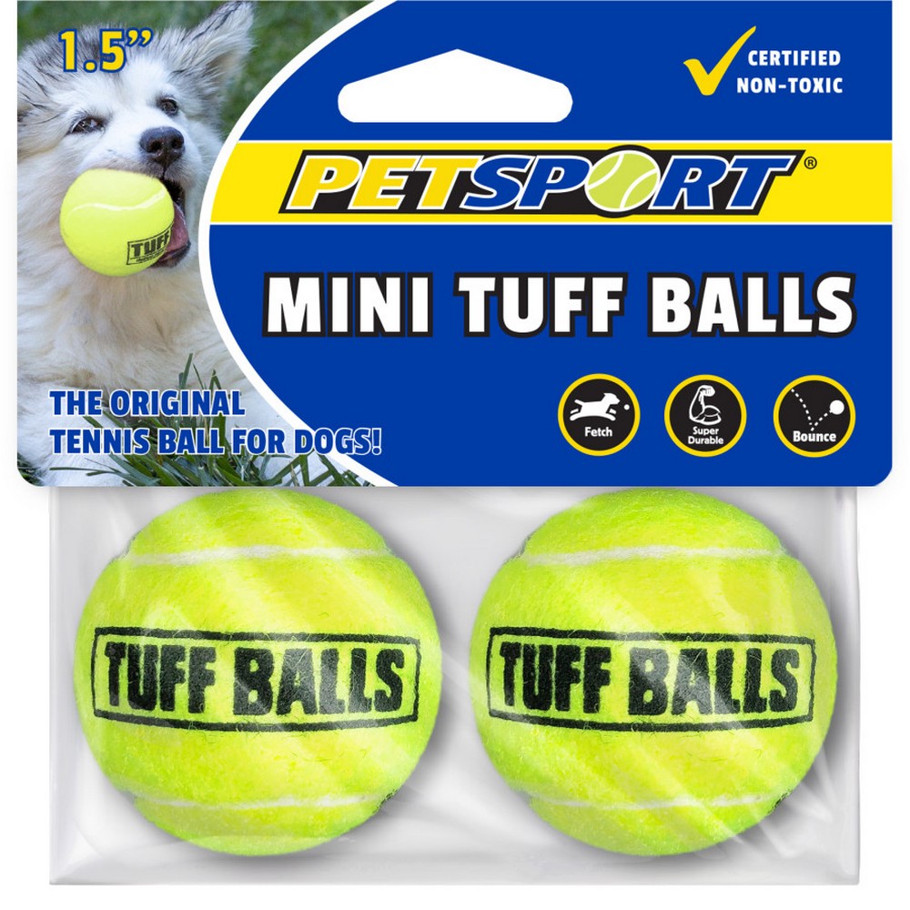 Petsport USA, Petsport USA Tuff Ball Dog toy, Yellow,  2 Pack, 1.5 Inches