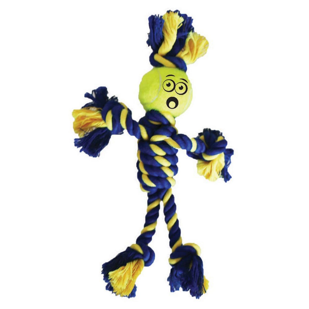 Petsport USA, Petsport USA Twisted Chew Mini Rasta Man Dog Toy, 1 Each / 1.5 Inches, Mini / Blue, Yellow