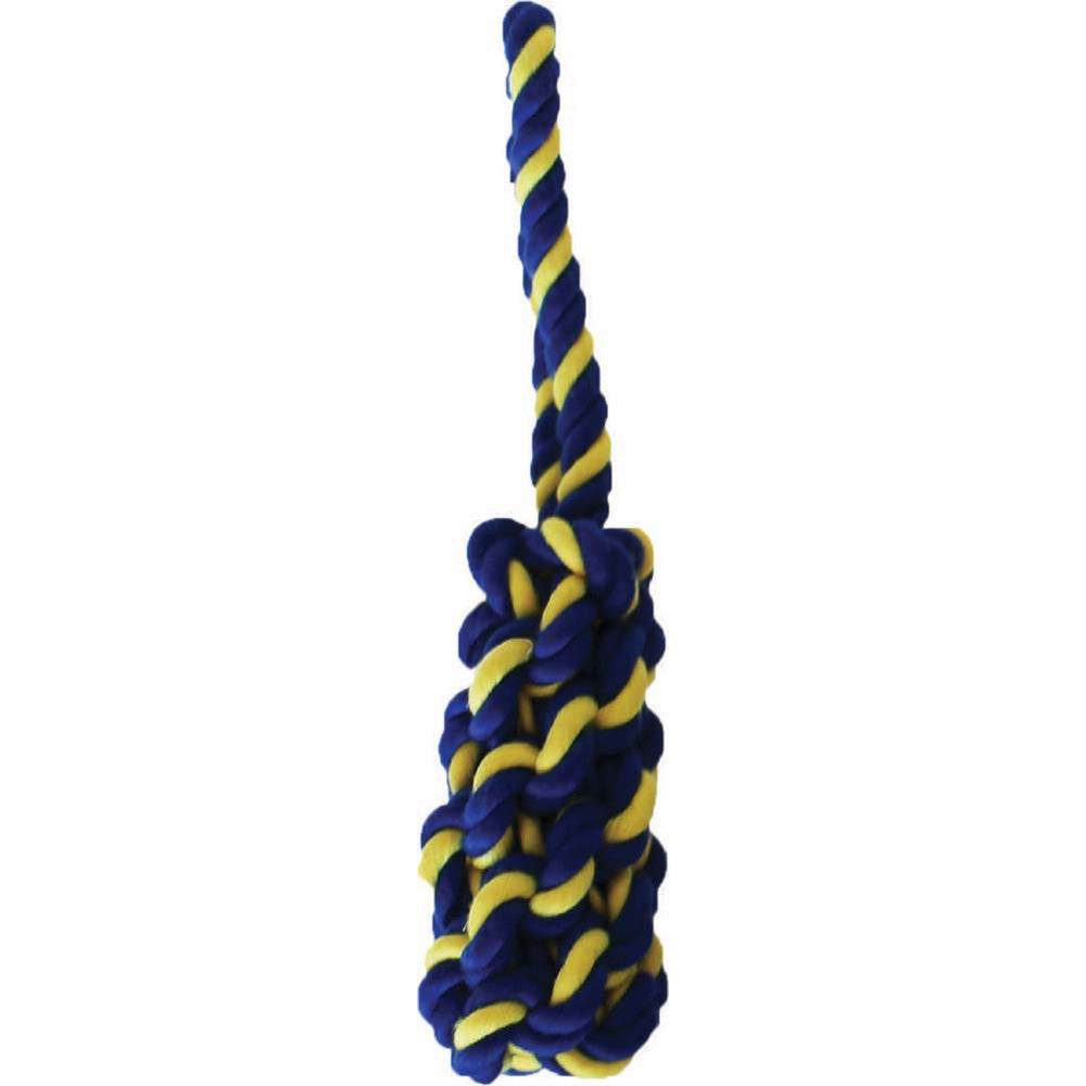 Petsport USA, Petsport USA Twisted Chew Bumper Dog Toy, 1 Each / 7 Inches, Mini / Blue, Yellow
