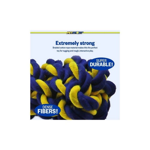 Petsport USA, Petsport USA Twisted Chew Bumper Dog Toy, 1 Each / 7 Inches, Mini / Blue, Yellow