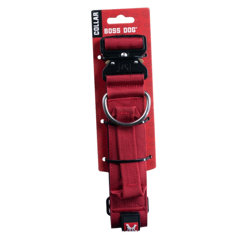 Boss Dog, Boss Dog Tactical Adjustable Dog Collar, Red,  ExtraLarge, 20-28In