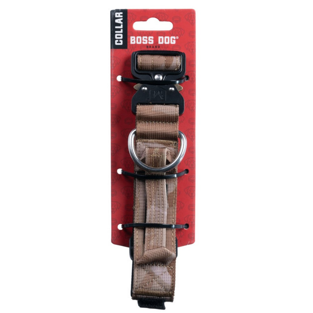 Boss Dog, Boss Dog Tactical Adjustable Dog Collar, Tan Camo,  Medium, 15-18Inches