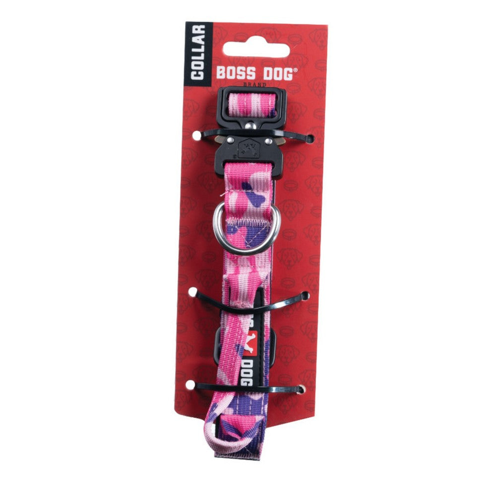 Boss Dog, Boss Dog Tactical Adjustable Dog Collar, Pink Camo,  Small, 13-16Inches