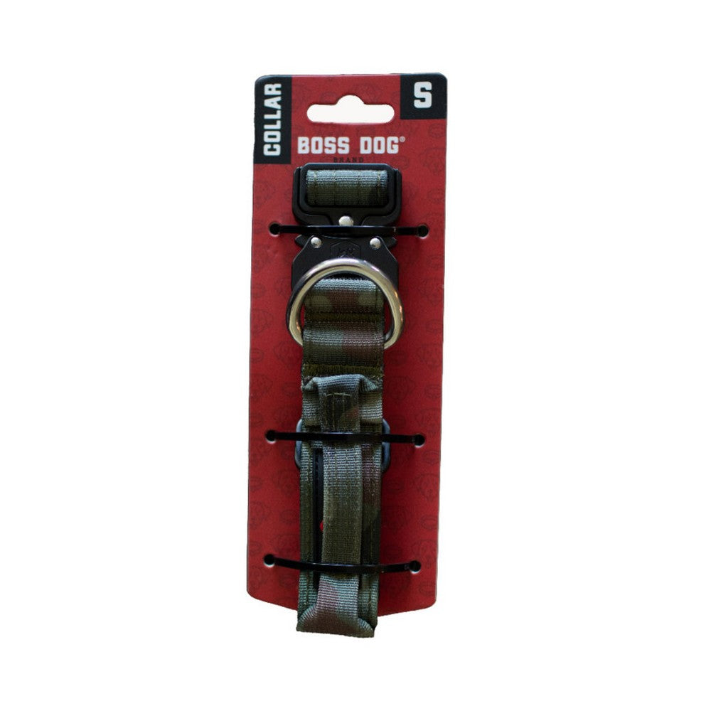 Boss Dog, Boss Dog Tactical Adjustable Dog Collar, Green Camo,  Small, 13-16Inches