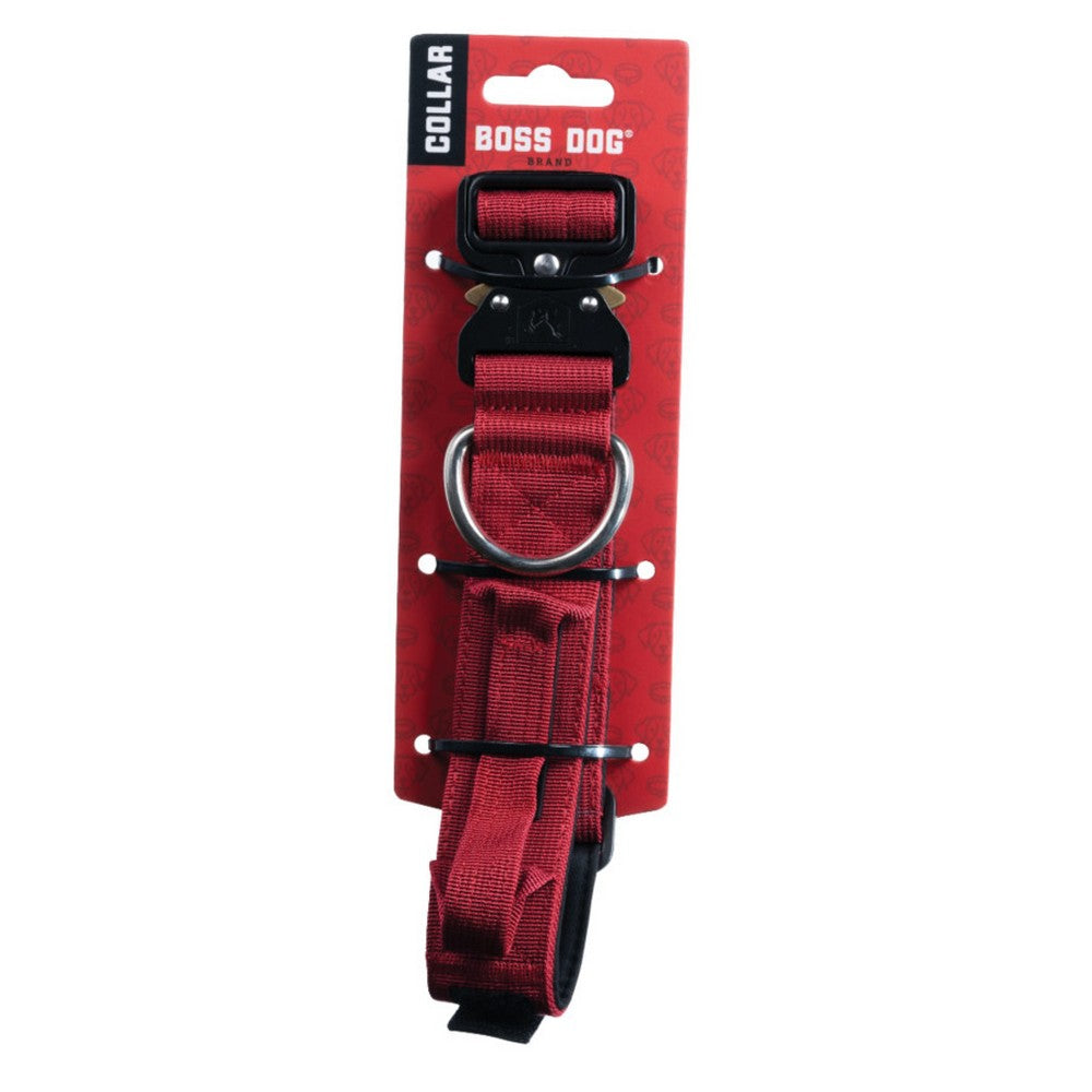 Boss Dog, Boss Dog Tactical Adjustable Dog Collar, Red,  Large, 17-22In