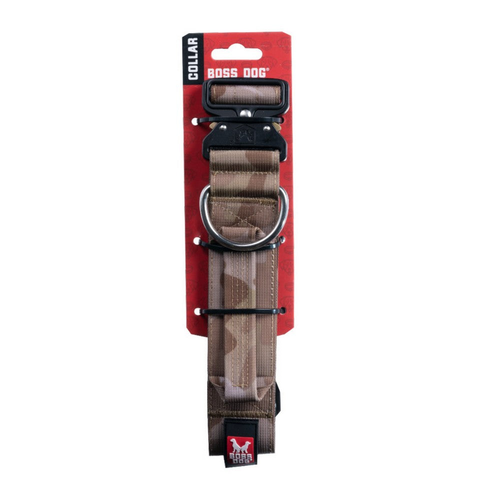 Boss Dog, Boss Dog Tactical Adjustable Dog Collar, Tan Camo,  Large, 17-22In