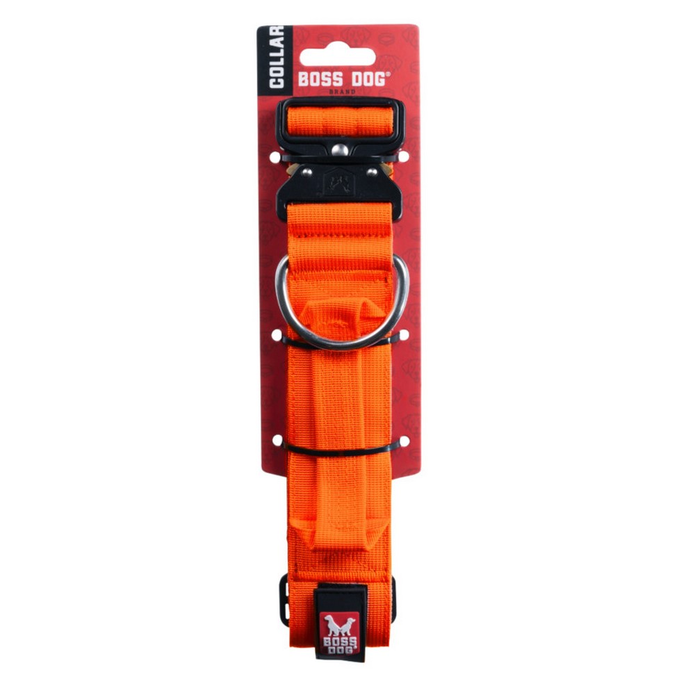 Boss Dog, Boss Dog Tactical Adjustable Dog Collar, Hunter Orange,  Medium, 15-18Inches