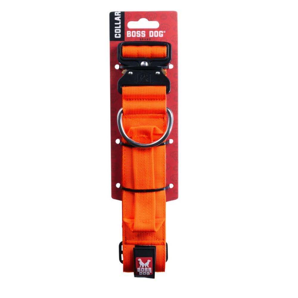 Boss Dog, Boss Dog Tactical Adjustable Dog Collar, Hunter Orange,  Large, 17-22In