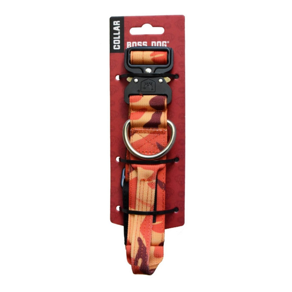 Boss Dog, Boss Dog Tactical Adjustable Dog Collar, Orange Camo,  Medium, 15-18Inches