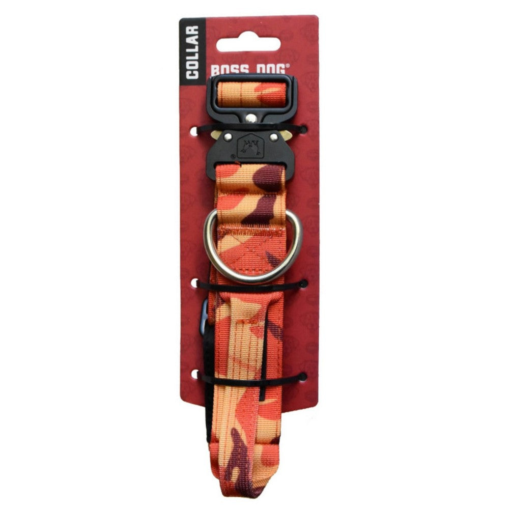 Boss Dog, Boss Dog Tactical Adjustable Dog Collar, Orange Camo,  Large, 17-22In