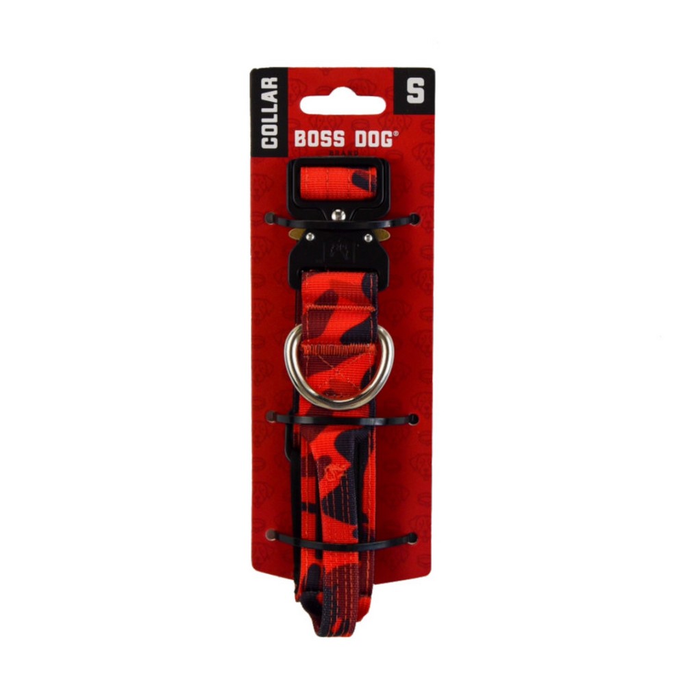 Boss Dog, Boss Dog Tactical Adjustable Dog Collar, Red Camo,  Small, 13-16Inches