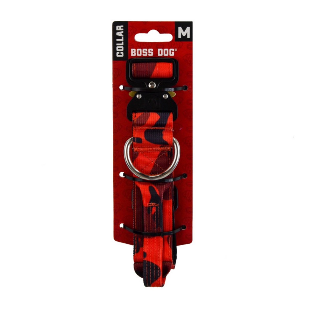Boss Dog, Boss Dog Tactical Adjustable Dog Collar, Red Camo,  Medium, 15-18Inches