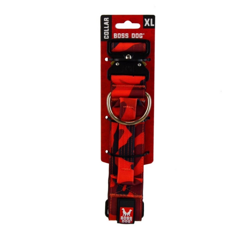 Boss Dog, Boss Dog Tactical Adjustable Dog Collar, Red Camo,  ExtraLarge, 20-28In