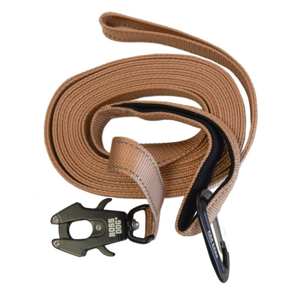 Boss Dog, Boss Dog Tactical Nylon Tracking Dog Leash, Tan,  20 Feet