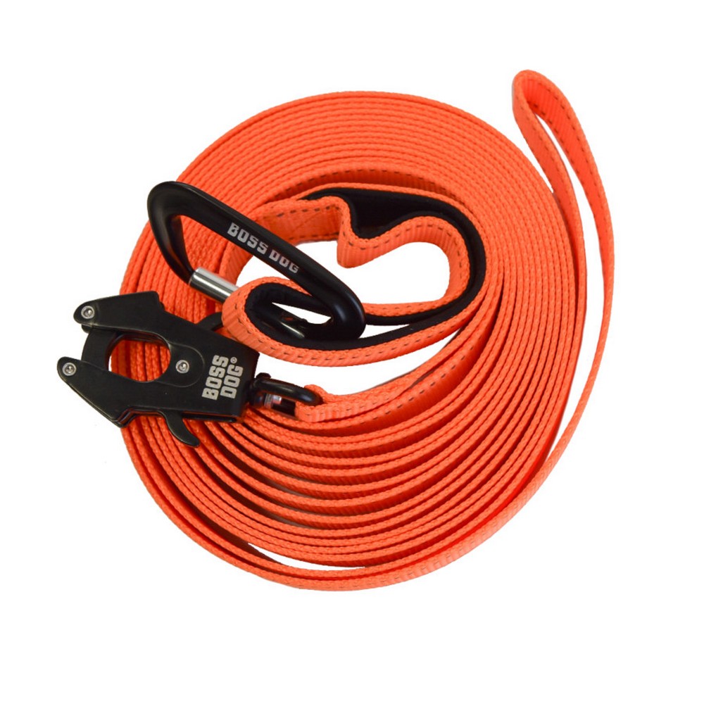 Boss Dog, Boss Dog Tactical Nylon Tracking Dog Leash, Hunter Orange,  20 Feet