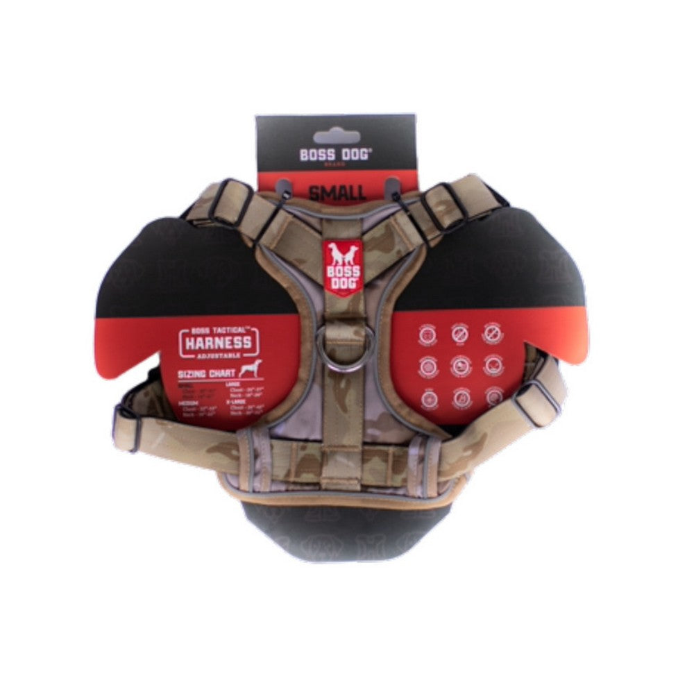 Boss Dog, Boss Dog Tactical Dog Harness, Tan Camo,  1 Each / Small