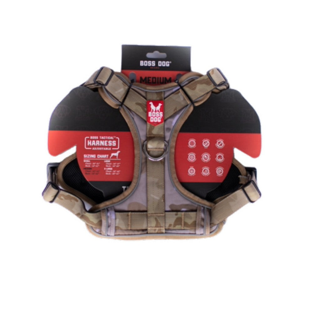 Boss Dog, Boss Dog Tactical Dog Harness, Tan Camo,  Medium