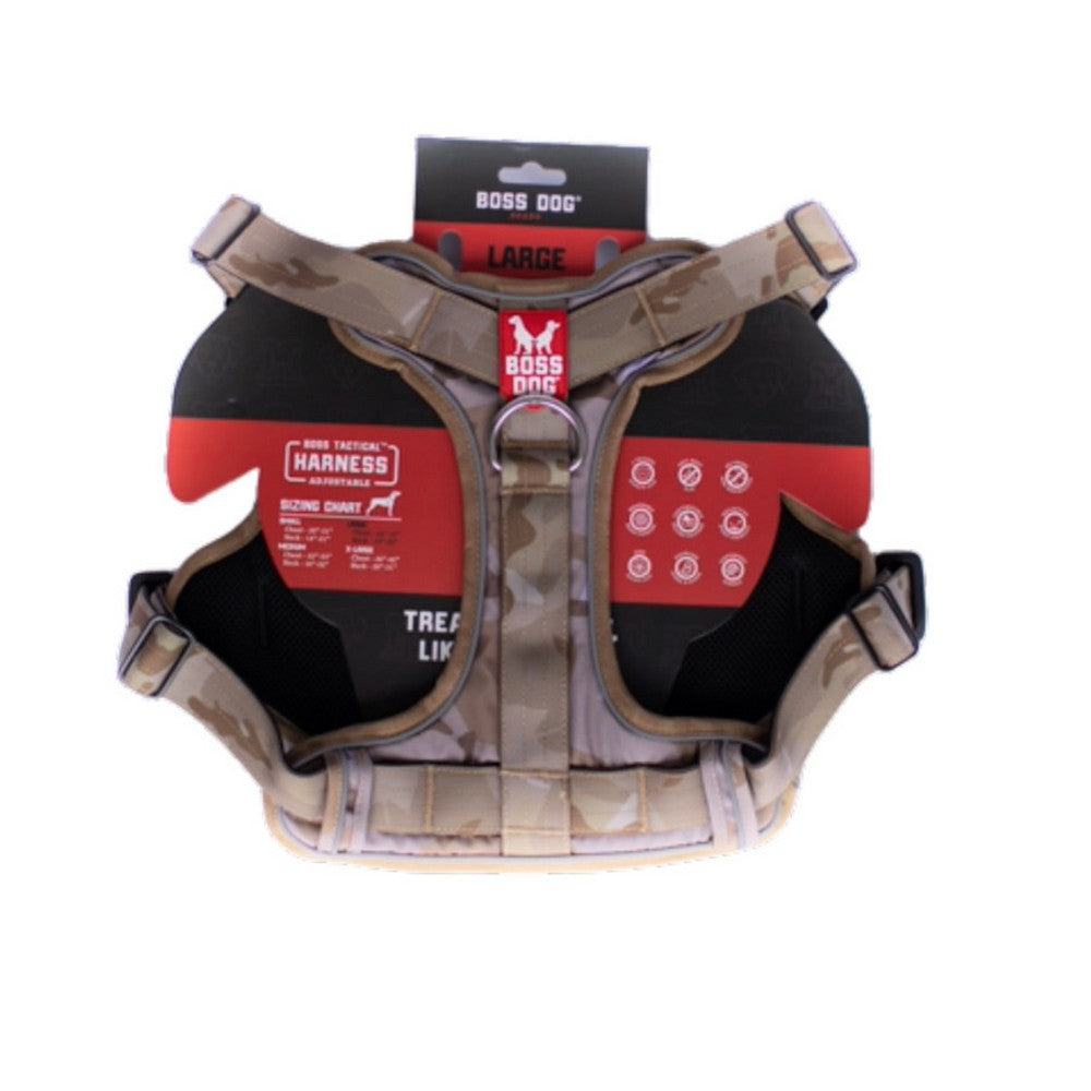 Boss Dog, Boss Dog Tactical Dog Harness, Tan Camo,  Large