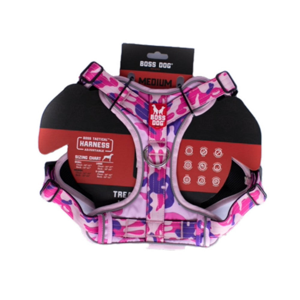 Boss Dog, Boss Dog Tactical Dog Harness, Pink Camo,  Medium