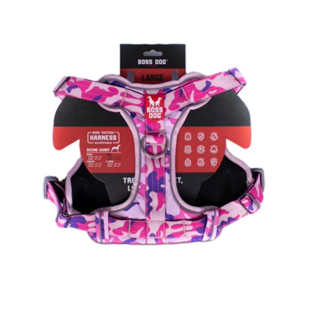 Boss Dog, Boss Dog Tactical Dog Harness, Pink Camo,  Large