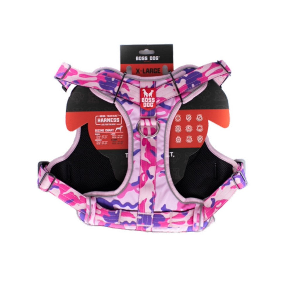 Boss Dog, Boss Dog Tactical Dog Harness, Pink Camo,  ExtraLarge