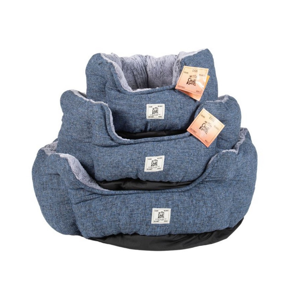 Dogs Gone Smart, Dogs Gone Smart Chill Kuzzi F.I.R. Round Pet Bed, Slate Blue,  36In X 36In X 15 Inches