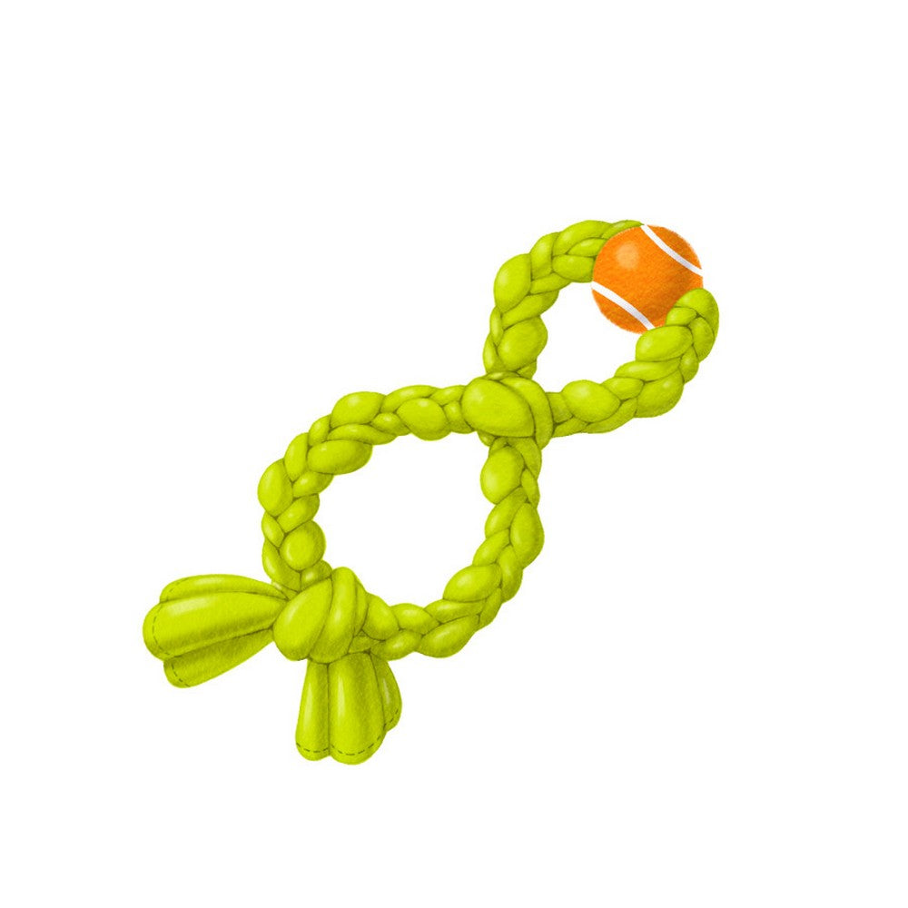 GURU Figure-8 Squeaking Tennis Snuffle Rope Dog Toy 1 Each / Large by Guru